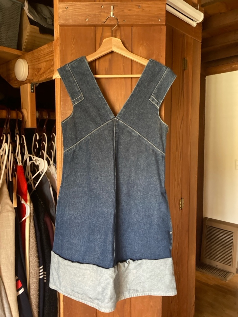 COS Dark Blue Denim Mini Dress with Light Blue Hem
